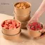 Cốc giấy Kraft dùng một lần tròn GCDHome có nắp đậy Hộp đựng súp Salad chống rò rỉ cho cửa hàng thực phẩm đường phố và mang đi