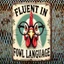 Dấu hiệu kim loại hình chữ nhật IN phẳng CIFbuy 2D, FLUENT TRONG FOWL LANGUAGE, Nghệ thuật treo tường trang trại cho nhà để xe, quán cà phê, câu lạc bộ
