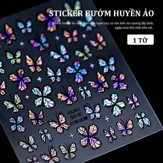 Miss Gooey Hình dán trang trí móng tay hình bướm óng ánh phổ biến Trang trí móng tay hiệu ứng ánh sáng 3D lấp lánh.