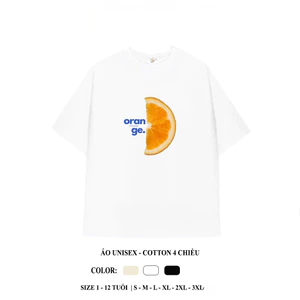 （Giao hàng 24h）Angela Áo Thun Unisex Trái Cây mùa hè in hình quả CAM, Form rộng cotton 4 chiều mềm mịn áo Local Brand