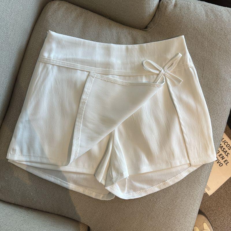 [Hàng mới về] Phong cách Hàn Quốc Nơ Sang trọng Chia Culottes Nữ Mùa xuân 2026 Phong cách mới Eo cao Chữ A Slim-Fit Ôm ôm ôm hông