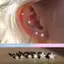Tweedhuj 316L Thép không gỉ Xoắn Xuyên Sao Bông Tai Nữ 1 Xu Hướng Zircon Lobe Rook Sụn Tai Trang Sức Phụ Kiện Cơ Thể VN