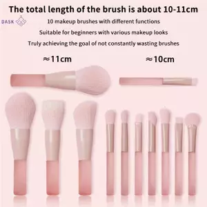 Bộ cọ trang điểm 10 mảnh Peach Pink: Bàn chải che khuyết điểm, Bàn chải phấn mắt, Bàn chải bột