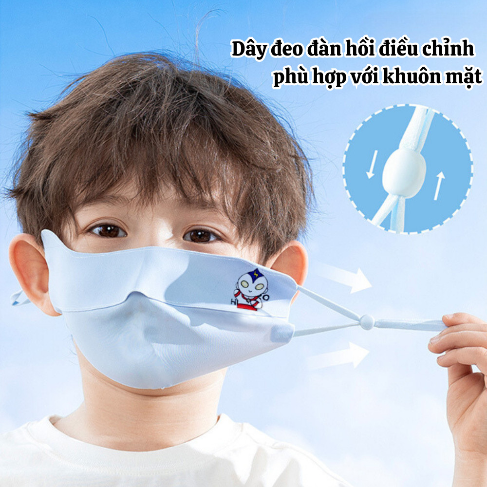 Khẩu Trang Chống Nắng Trẻ Em HomeMate Chống Tia UV, Khẩu Trang Vải 2 Lớp Thoáng Khí Có Quai Điều Chỉnh Cho Bé