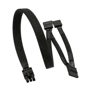 Cáp chuyển đổi nguồn 6Pin sang 3SATA chất lượng BTM Dây dẫn 18AWG cho nhiều thiết bị lưu trữ