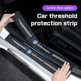 Volkswagen Cửa Ô Tô Tấm Bảo Vệ Chống Trầy Xước Cửa Ngưỡng Thảm Scuff Tấm Cửa Tự Động Bàn Đạp Bảo Vệ Miếng Dán Cho VW R Line Polo Fox Gol Up Golf Beetle Santana Sagitar Tiguan Passat