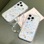 Ốp điện thoại dây xích chó tai lớn dễ thương mạ vàng cho iPhone 17 Pro Max 16 15 Pro Max Vỏ bảo vệ chống sốc