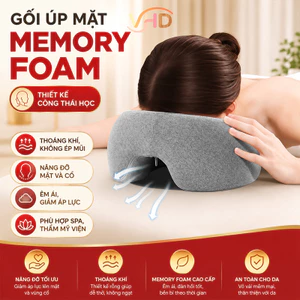 Gối úp mặt Memory Foam – Thiết kế công thái học, thoáng khí, massage mặt và cổ toàn diện