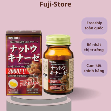 Viên Hỗ Trợ Ngăn Ngừa Đột Quỵ, Tai Biến Orihiro Natto 2000FU (Nattokinase Capsule) Nhật Bản 60 Viên