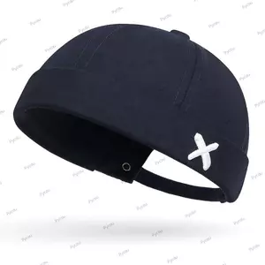 Mũ Docker không vành PYCOU, Mũ mái vòm màu trơn có thể điều chỉnh, Mũ không vành phong cách Hip Hop cổ điển Mũ bé trai bé gái