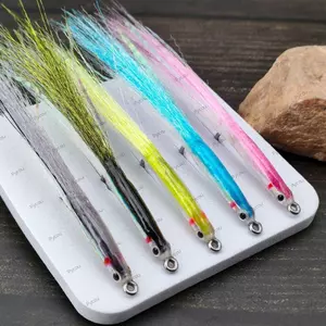 PYCOU Fly Fishing Sand Eel, Móc Inox Họa Tiết Cát Eel Lướt Kẹo Mồi Bay, Thực Tế Cá Mắt Lướt Kẹo Thiết Kế Thực Tế Mắt Cá Bay Câu Cá