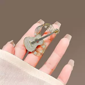 AqToCna Thời Trang Âm Nhạc Note Trâm Cài Dành Cho Nữ Cô Gái Âm Nhạc Note Ve Áo Pin Sang Trọng Đa Năng Sáng Bóng Xòe Quần Áo Phụ Kiện Quà Tặng AqToCna
