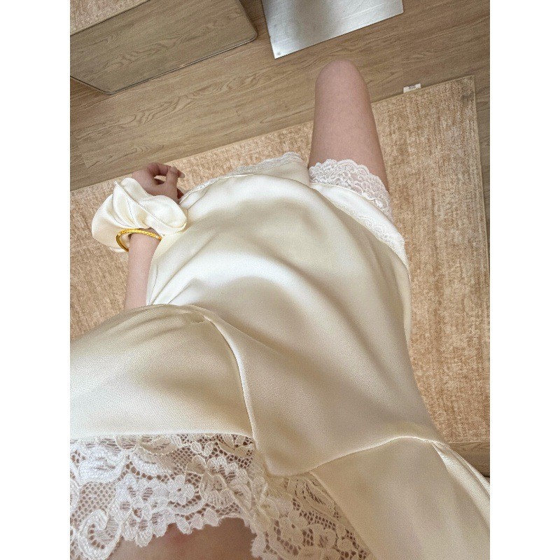 Đi kèm với Ngực Pad Bộ Đồ Ngủ Nữ Thoáng Mát Bên Trong Phong Cách Pháp Sling Satin Set Hàn Quốc Cao Cấp Pure Desire Home Có Thể Mặc Ngoài Quần Dài Nữ Tính Hẹn Hò Thoải Mái Mặc Mùa Hè Lười Ôm Hơn Nhìn Lụa Cảm Giác Một Mảnh