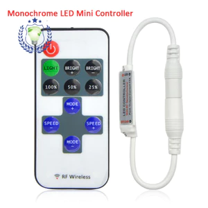 WRFZ Nhà máy Bán trực tiếp Bộ điều khiển RF RF Bộ điều khiển Mini Thanh ánh sáng không dây đơn sắc Bộ điều khiển dải ánh sáng Burst