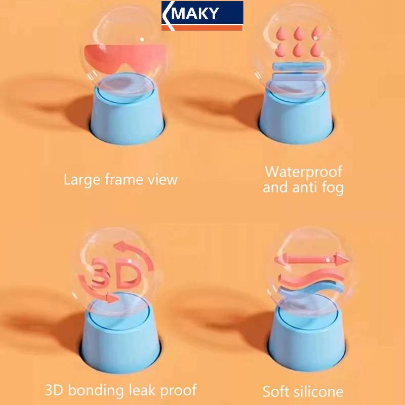 MAKY Kính lặn chuyên nghiệp khung lớn chống nước và chống sương mù phổ biến trực tuyến, Kính bơi dành cho người lớn VN
