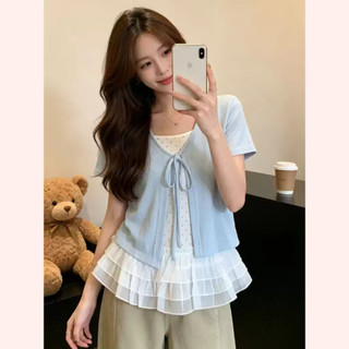Set Nữ Áo Kiểu Bèo Voan Tiểu Thư Hàn Quốc Chất Mát Tôn Dáng Ngọt Ngào Dễ Thương