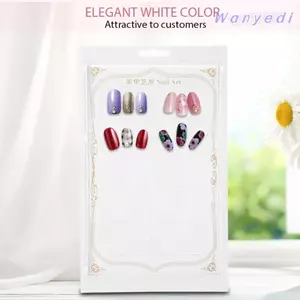 WANYEDI Nail Art Display Stand, Thẻ màu trắng Nail Gel Color Card, Thực hành thiết kế móng tay bằng nhựa Nail Polish Display Rack Nail Art Works Showcase