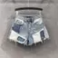 Quần short Denim màu tương phản khâu độc đáo mùa hè Quần ống rộng phù hợp cho mọi trận đấu