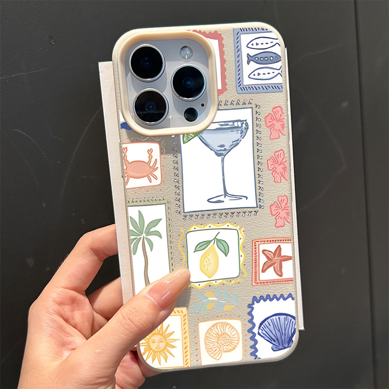 Ốp lưng cho iPhone 17 16 Pro Max 15 14 13 12 11 Ốp lưng điện thoại Summer Stamp