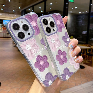 Ốp lưng iPhone trong suốt chống sốc họa tiết hoa tím iP-7/8Plus/XSMax/11/12/13/14/15/16/17/Pro/ProMax