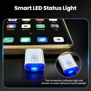 Elough Type-C 2.0 Mini TF Đầu Đọc Thẻ Lưu Trữ Bên Ngoài Thẻ Nhớ Adapter Cho Điện Thoại Di Động USB C2.0 TF Cardreader