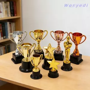 WANYEDI Mini Trophy, Mẫu Cúp Cúp Nhựa Kích Thước Nhỏ, Quà Tặng Chất Liệu Nhựa Đa Phong Cách Pentagram Cốc Ngôi Sao Cuộc Thi Khiêu Vũ Trẻ Em
