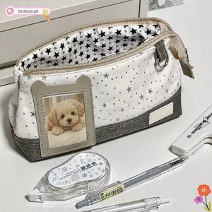 Bút Chì BEABOUT, In Hình Ngôi Sao Có Túi Đựng Bút Cửa Sổ Ảnh, Túi Đựng Bút Chì Dung Tích Lớn Phong Cách Hàn Quốc Đồ Dùng Văn Phòng Trường Học