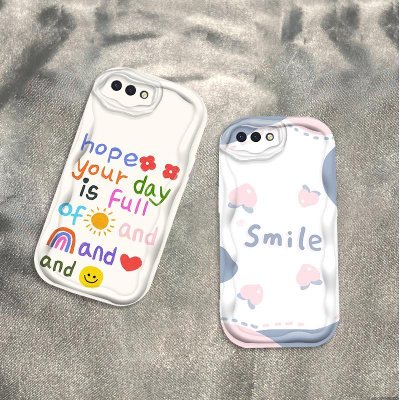 Thích Hợp Cho OPPO A3S A12E A1K AX5 Realme C2 Bảo Vệ 3D TPU Mềm Hoa Nụ Cười Ins Phong Cách Ốp Điện Thoại Chống Sốc