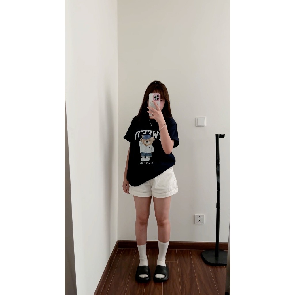 （Giao hàng 24h）Angela Áo Thun Nam Nữ Local Brand Tweety Simply Bear Unisex Premium Cotton 220GSM#1