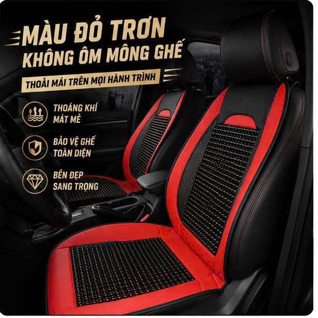 Lót ghế ô tô hạt gỗ mẫu trơn massage cao cấp – đệm ghế da chống nóng thoáng khí