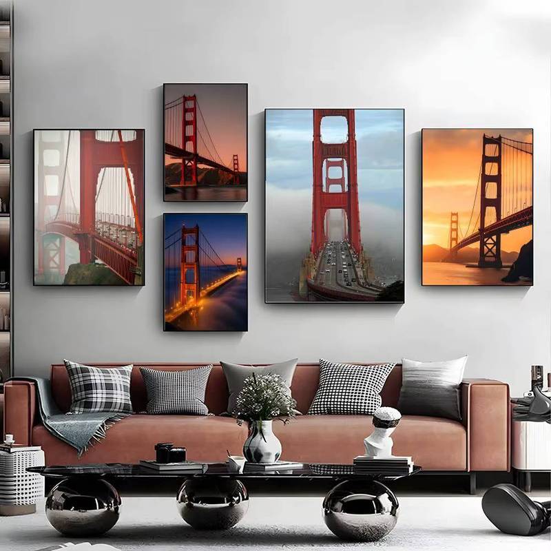 Cầu Cổng Vàng Một Cột Mốc Ở San Francisco Poster Không Khung Tranh Canvas Trang Trí Tường