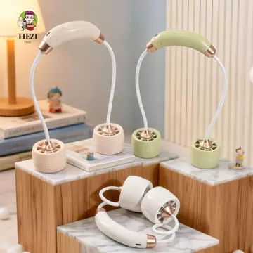 Quạt cổ có thể gập lại TIEZI, Cửa thoát khí tuabin Quạt cổ có thể đeo được tông màu kem, Dễ dàng mang theo gió mềm Cấu trúc có thể gập lại Quạt cổ pin sạc Hoạt động ngoài trời
