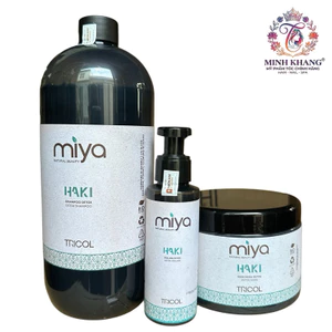 Dầu gội và mặt nạ tóc than hoạt tính Miya haki detox 1000ml/500ml [ MK ]