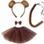FANIELLAPOWELL Trẻ Em Khỉ Đầu, Bộ Băng Đô Khỉ Sang Trọng Cosplay Trẻ Em, Đạo Cụ Hiệu Suất Độc Đáo Dễ Thương Ngộ nghĩnh Tai Khỉ Băng Đô Hóa Trang Hiệu Suất