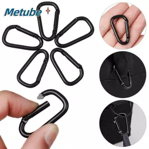 METUBE 1 / 5 / 10 Chiếc Màu Đen Khóa Móc Khóa Thiết Bị Chất Lượng Cao Hợp Kim An Toàn Carabiner