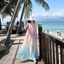 Váy dây đeo tuyệt đối đầy màu sắc, váy đi biển kỳ nghỉ trên đảo sang trọng nhẹ nhàng