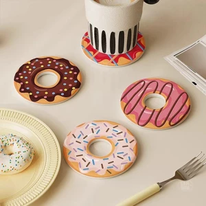 Đế lót ly donut diatomite thấm nước khô nhanh 10cm dày 9mm chống nóng lót cốc bàn trà cafe nước lạnh không ướt bàn