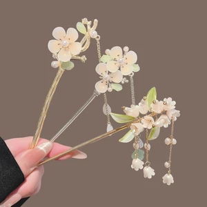 Lily of the Valley Kẹp Tóc Nữ Cao Cấp Cảm Giác Bước Lắc Tua Rua Kẹp Tóc Cổ Hanfu Phụ Kiện Tóc Mới Trung Quốc Kẹp Tóc Mũ Đội Đầu