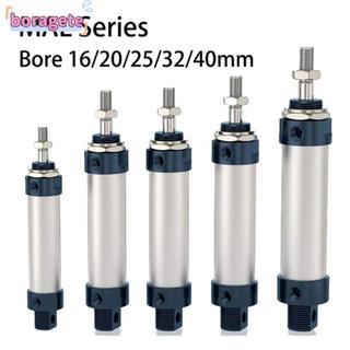 BORAGETE 1 Cái Xi lanh MAL, 16 / 20 / 25 / 32 / 40mm Xi lanh khí nén đòn bẩy đơn, Xi lanh Mini hợp kim nhôm nén đôi 25 / 50 / 75 / 100mm