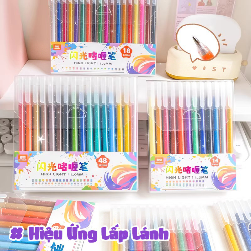 Bút Gel Viết Chữ Đẹp 36 Màu Dung Tích Lớn Nhiều Màu Để Vẽ Tranh Tươi Sáng Quà Tặng Học Sinh Không Độc Hại