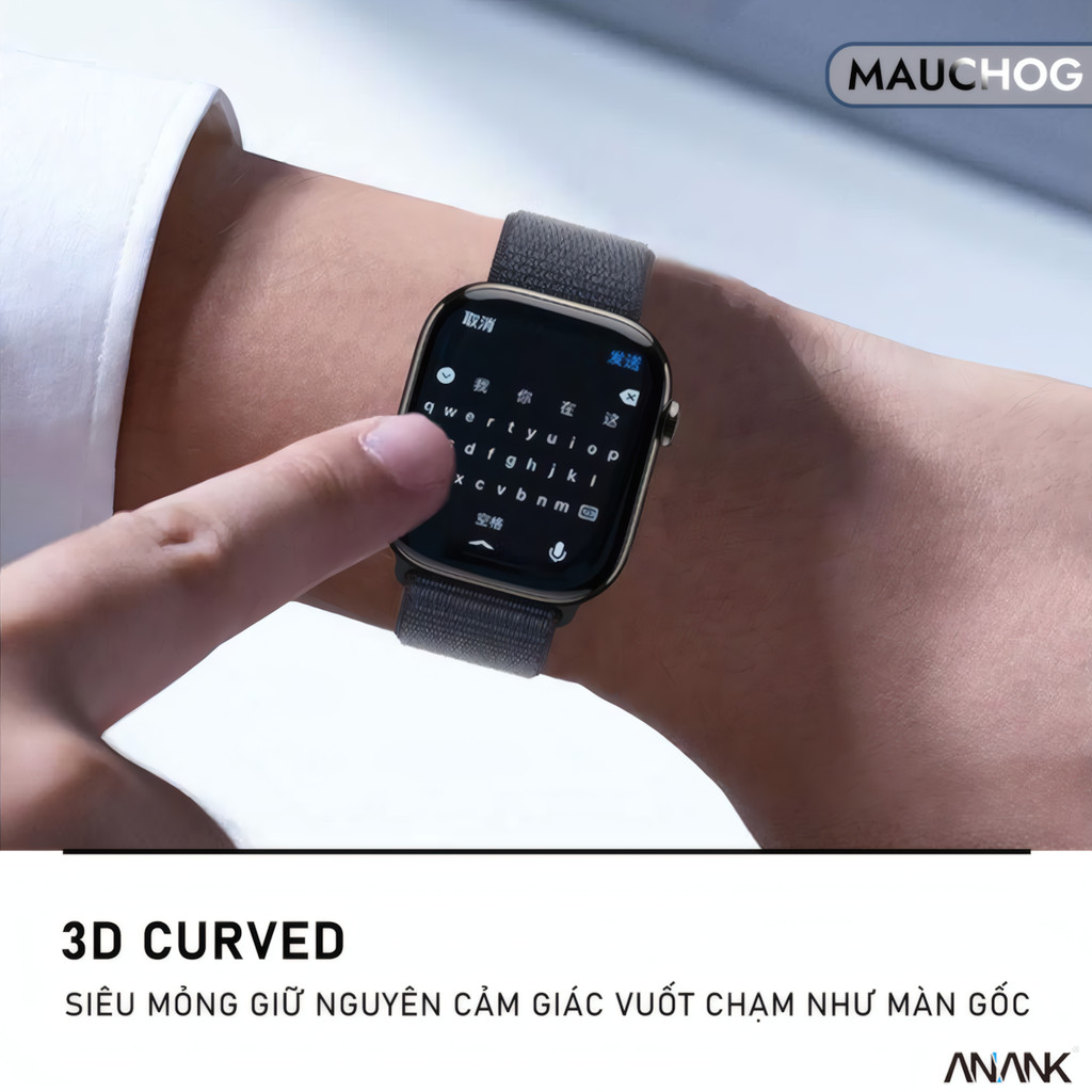 Cường Lực Anank Cao Cấp Siêu Mỏng Cho Đồng Hồ Apple Watch 38mm 40mm 41mm 42mm 44mm 45mm 46mm 49mm