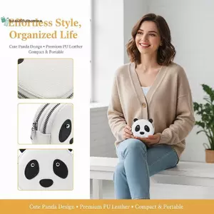 BeautifulHomeA Hoạt Hình Dễ Thương Gấu Trúc Ví Đựng Tiền Xu Hai Lớp Đa Năng Bền Chìa Khóa Túi Bảo Quản Trẻ Em Trẻ Em Quà Nhỏ VN