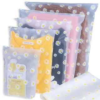Túi đựng dây kéo chống nước có thể tái sử dụng S / M / L - Túi đựng giày quần áo mờ Daisy