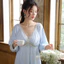 Phụ Nữ Cổ Chữ V Màu Trắng Chắc Chắn Cotton Công Chúa Váy Ngủ Nữ Váy Ngủ Đồ Ngủ