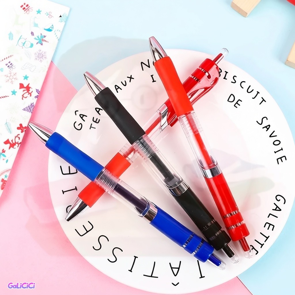 [Mua 12 Tặng 12 Ruột ]Bộ 12 bút gel K35 0.5mm mực đen,xanh biển, đỏ viết mượt nhanh khô không lem học sinh văn phòng DIY