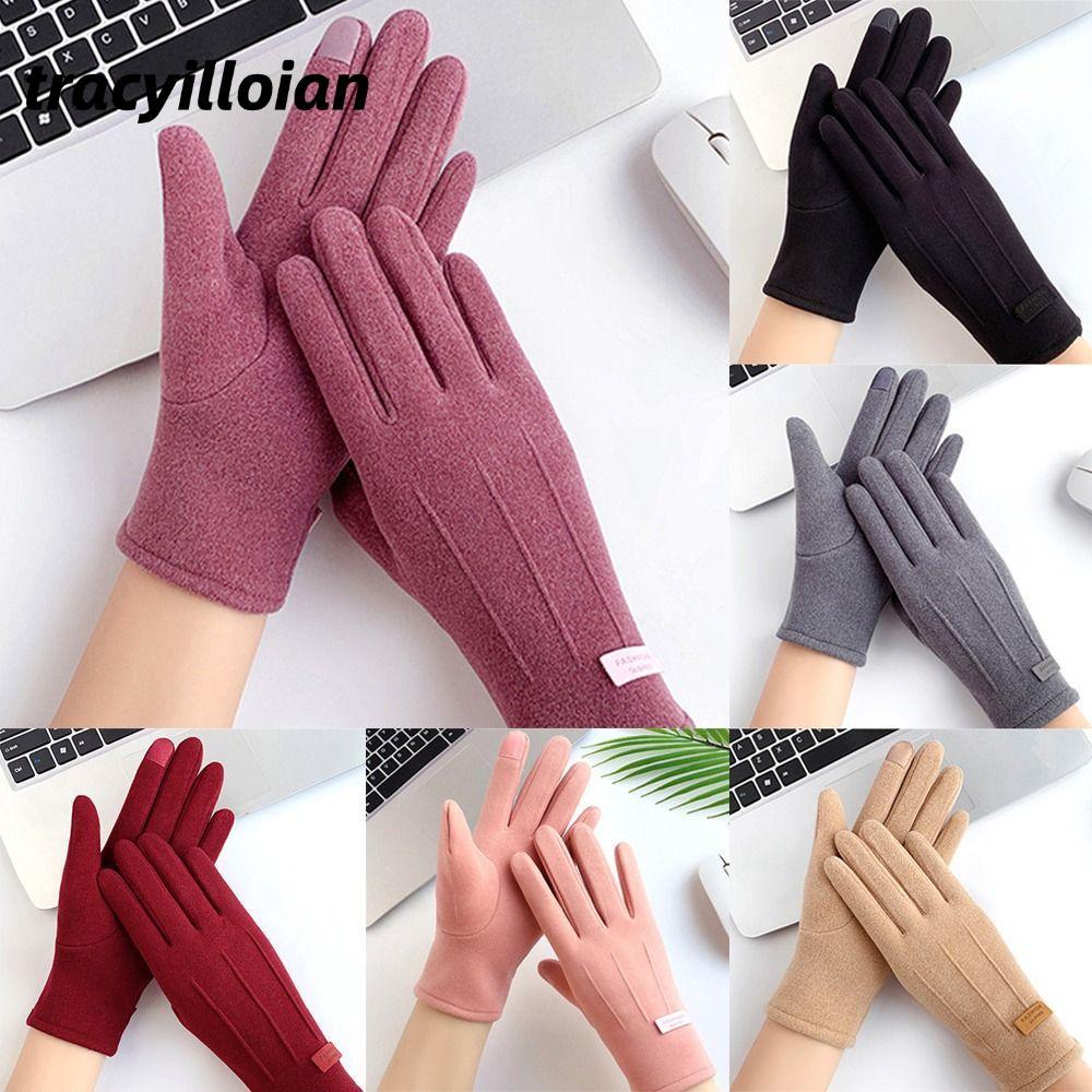 Găng Tay Mùa Đông TRACEILLOIAN Thể Thao Chống Trơn Trượt Nữ Chống Gió