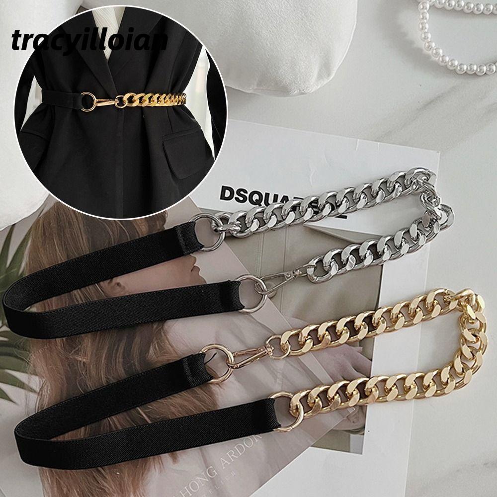 TRACEILLOIAN Dây thắt lưng kim loại Slim Fit dành cho nữ Thắt lưng thường ngày