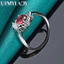 URMYLADY Hoa Bạc 925 Ruby 7-10 # Nhẫn Nữ Cưới Đính Hôn Thời Trang Quyến Rũ Trang Sức