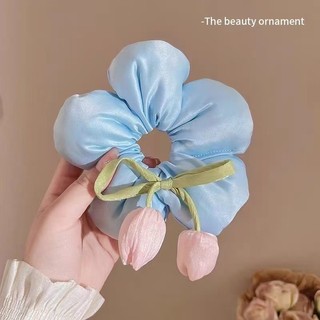 🌷Vòng buộc tóc hoa tulip nổi 3D nhồi bông - Dây buộc tóc nữ cao cấp kiểu xuân thời trang làm tóc búi tròn xinh đẹp