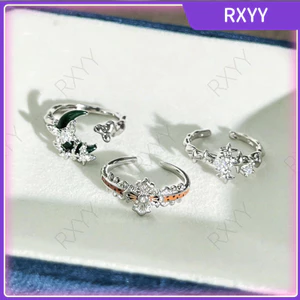 Nhẫn nữ hình ngôi sao mặt trăng thời trang Nhẫn Zircon sang trọng nhẹ tinh tế